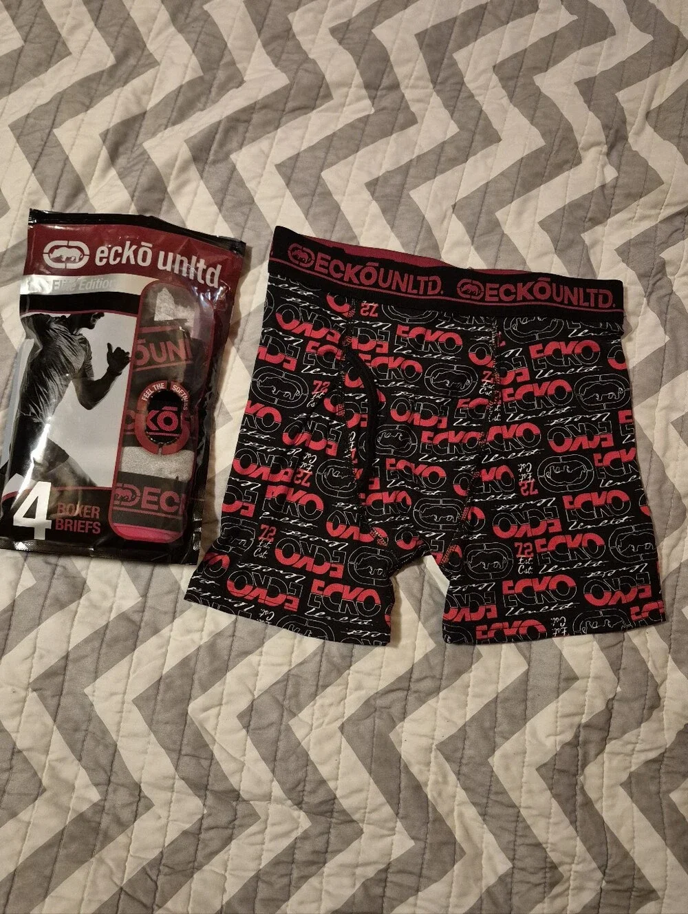 🌿5/$25 New 4pr. Echo Unltd Mens Small Athletic Boxer Brief New Opened Pack